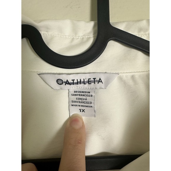 Athleta Women‎ Midday Relaxed Poplin Shirt Button Up Long Sleeve S105 Size 1X - Picture 6 of 9
